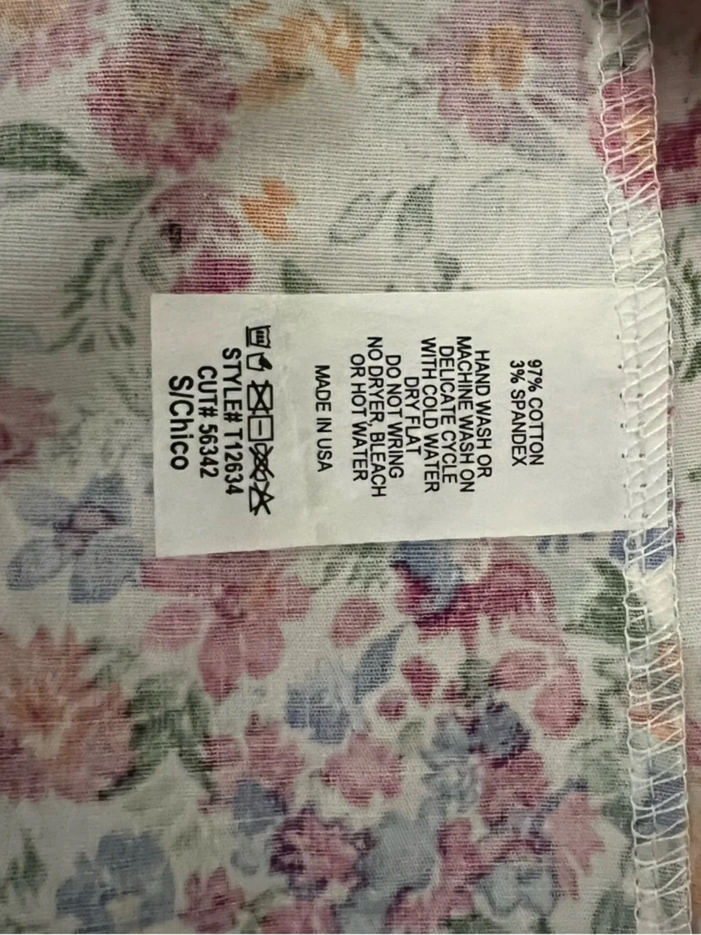 First Love by Lovelyn Womens Shirt Top Floral Pattern Short Sleeve Size Small - Picture 6 of 7